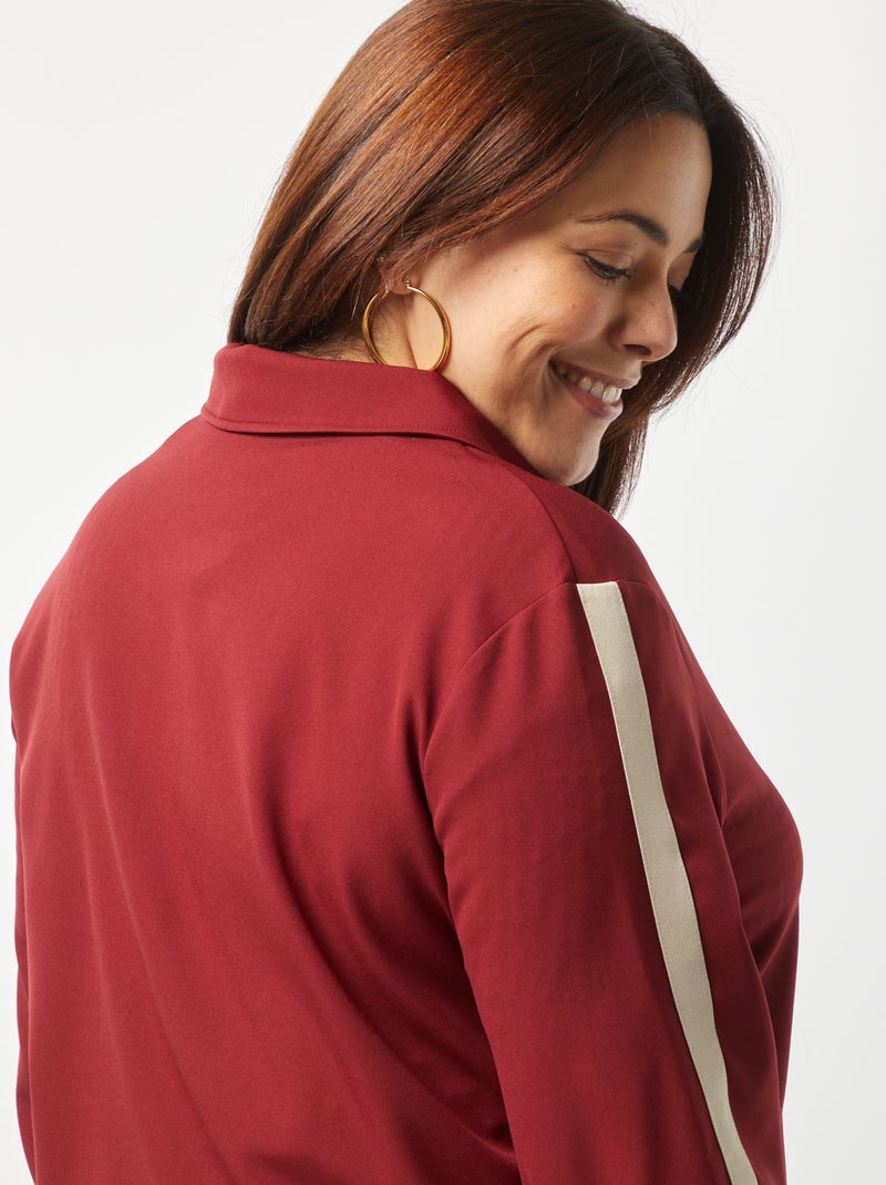 Casaco curto com fecho e gola de camisa VERMELHO - Kiabi