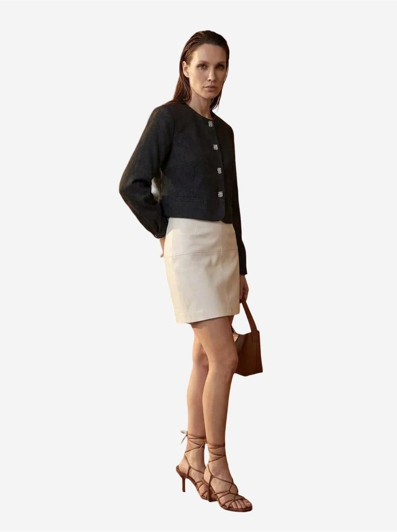 Casaco curto cortado à medida com fecho de botões my fashion Preto - Kiabi