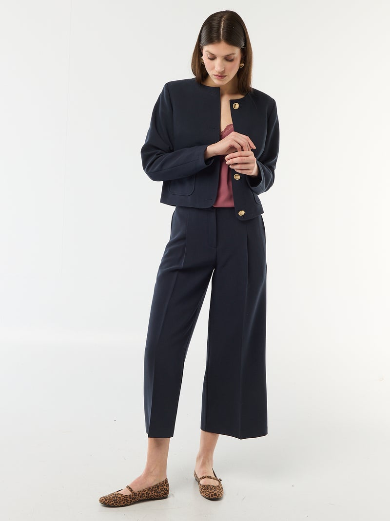 Casaco curto de cerimónia liso Azul - Kiabi