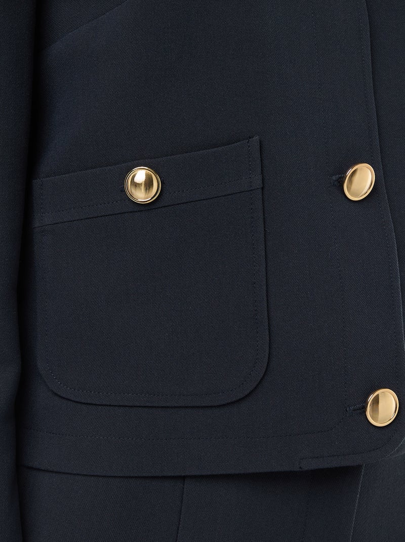 Casaco curto de cerimónia liso Azul - Kiabi