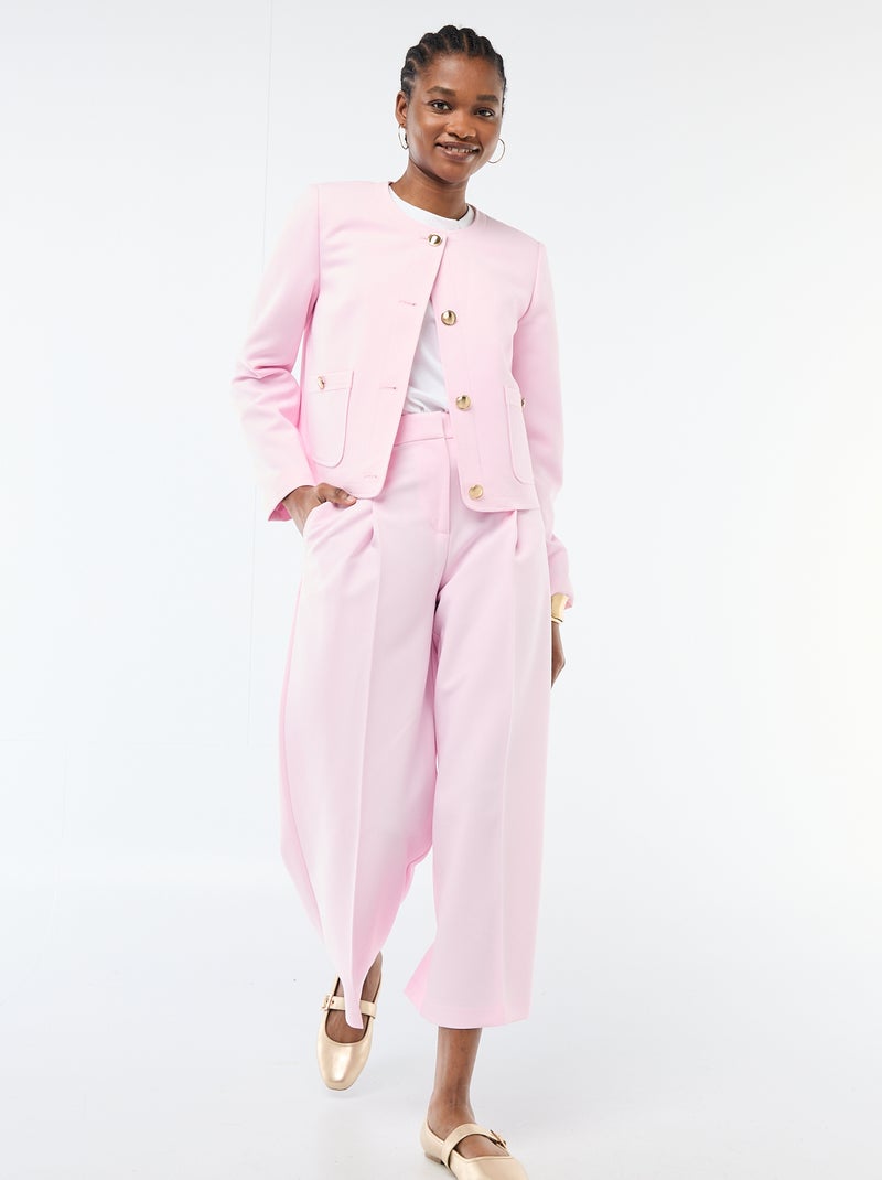 Casaco curto de cerimónia liso Rosa - Kiabi