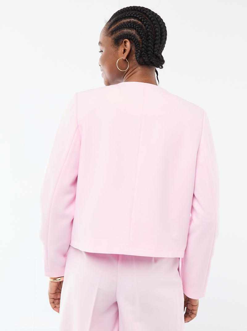 Casaco curto de cerimónia liso Rosa - Kiabi