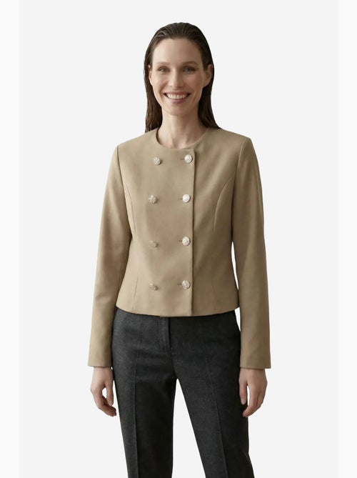 Casaco curto de tweed alfaiatado com botões my fashion - Kiabi Casaco curto de tweed alfaiatado com botões my fashion - Kiabi