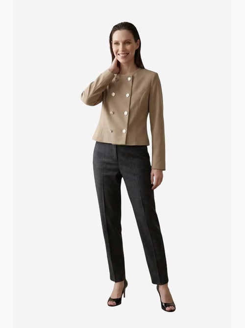 Casaco curto de tweed alfaiatado com botões my fashion - Kiabi Casaco curto de tweed alfaiatado com botões my fashion - Kiabi