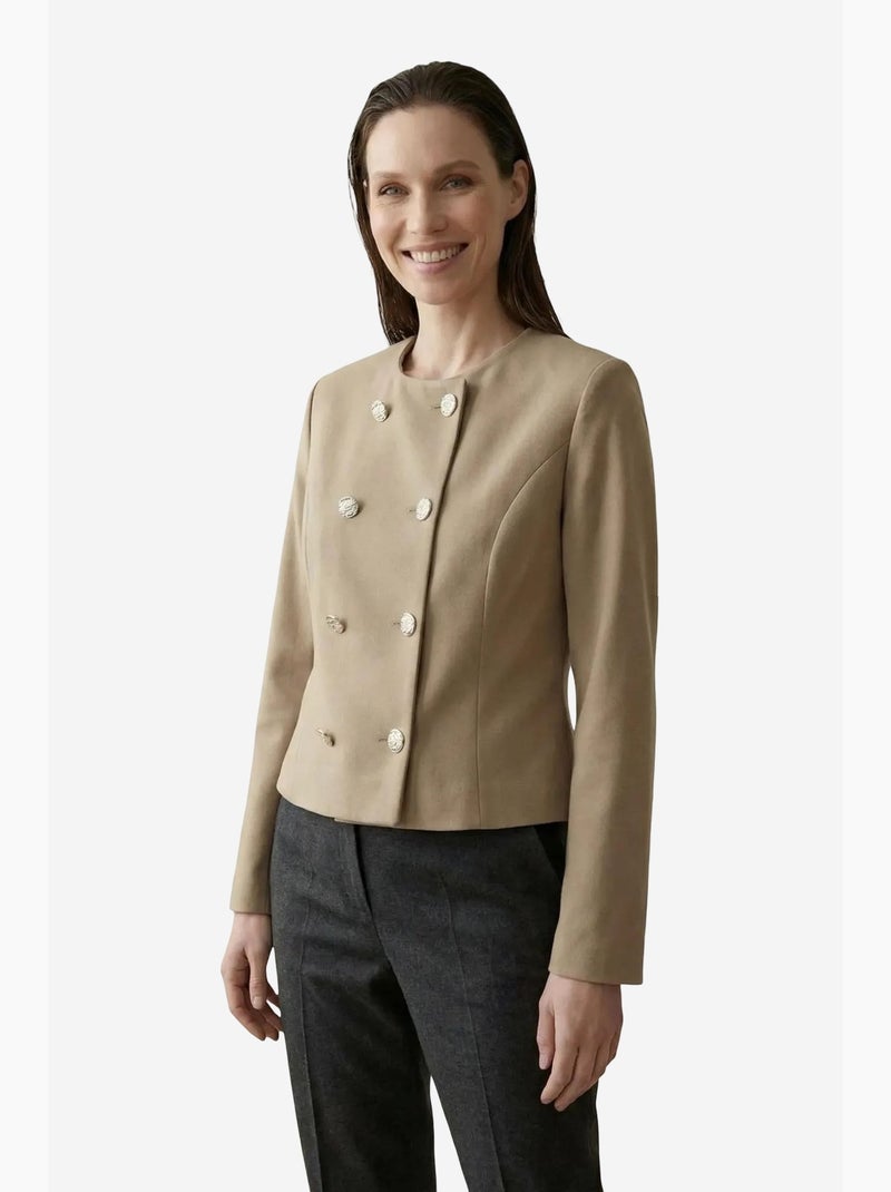 Casaco curto de tweed alfaiatado com botões my fashion Camelo - Kiabi