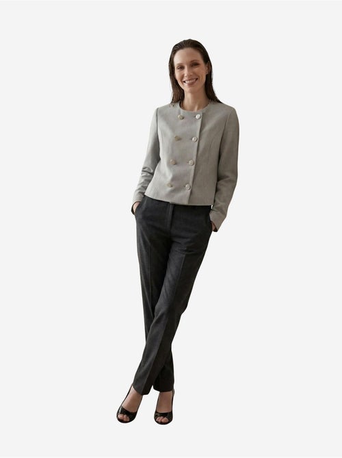 Casaco curto de tweed alfaiatado com botões my fashion - Kiabi Casaco curto de tweed alfaiatado com botões my fashion - Kiabi