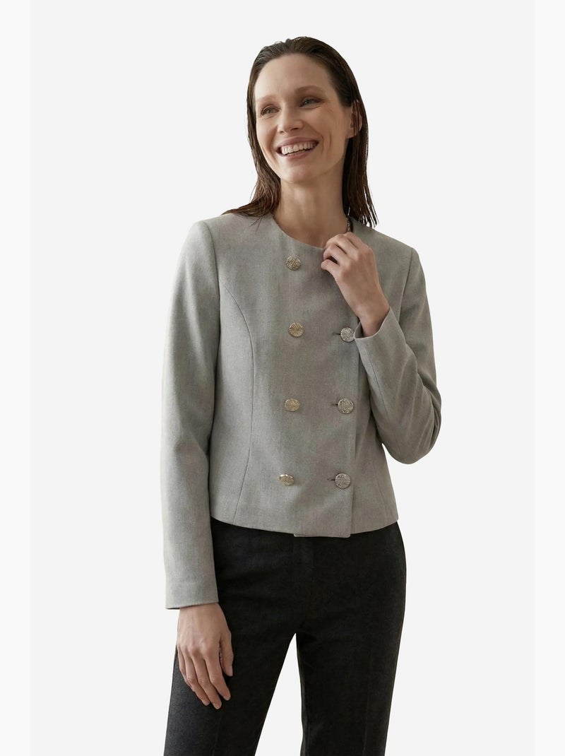 Casaco curto de tweed alfaiatado com botões my fashion Cinza - Kiabi