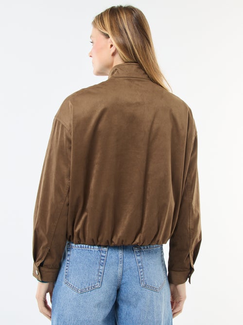 Casaco curto em camurça sintética - Kiabi