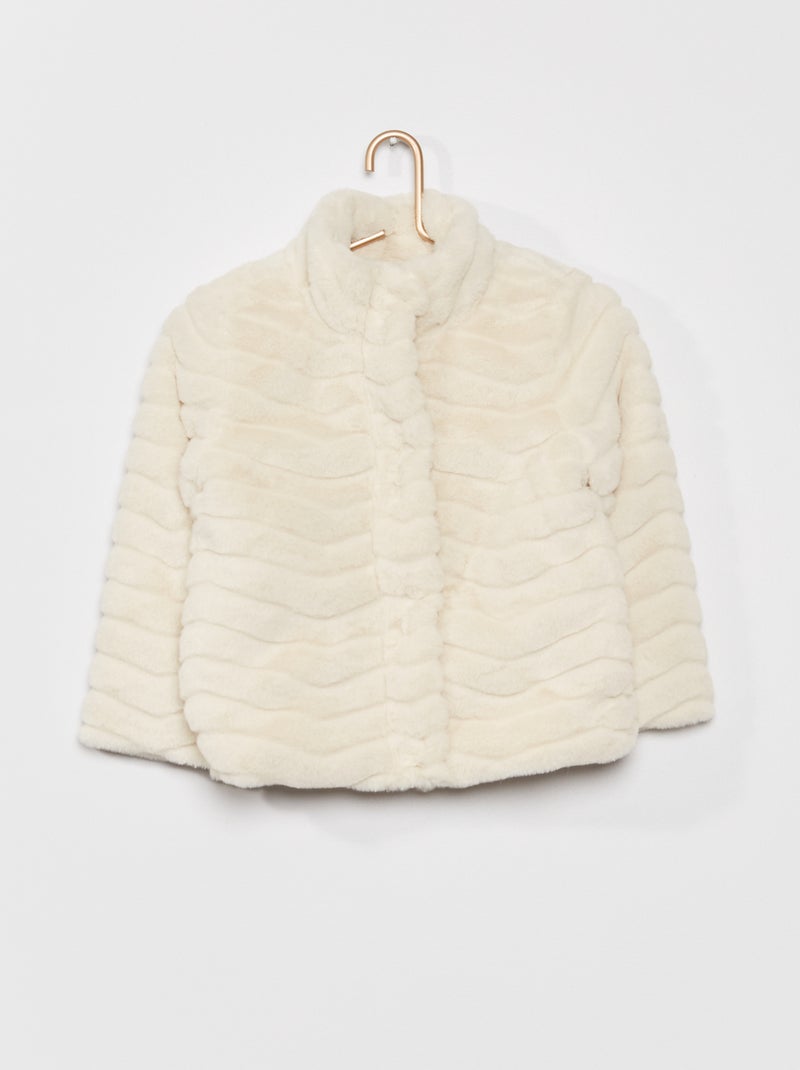 Casaco curto em polar Branco - Kiabi
