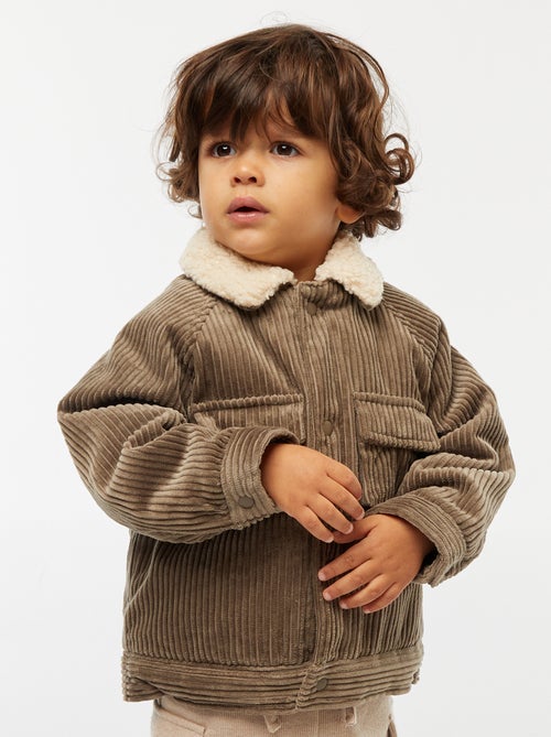 Casaco curto em veludo forrado - Kiabi