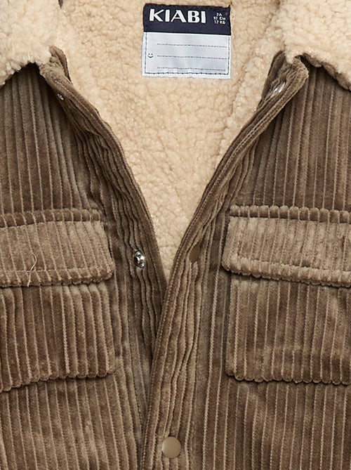 Casaco curto em veludo forrado - Kiabi