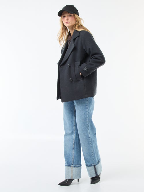 Casaco curto estilo lã - Kiabi