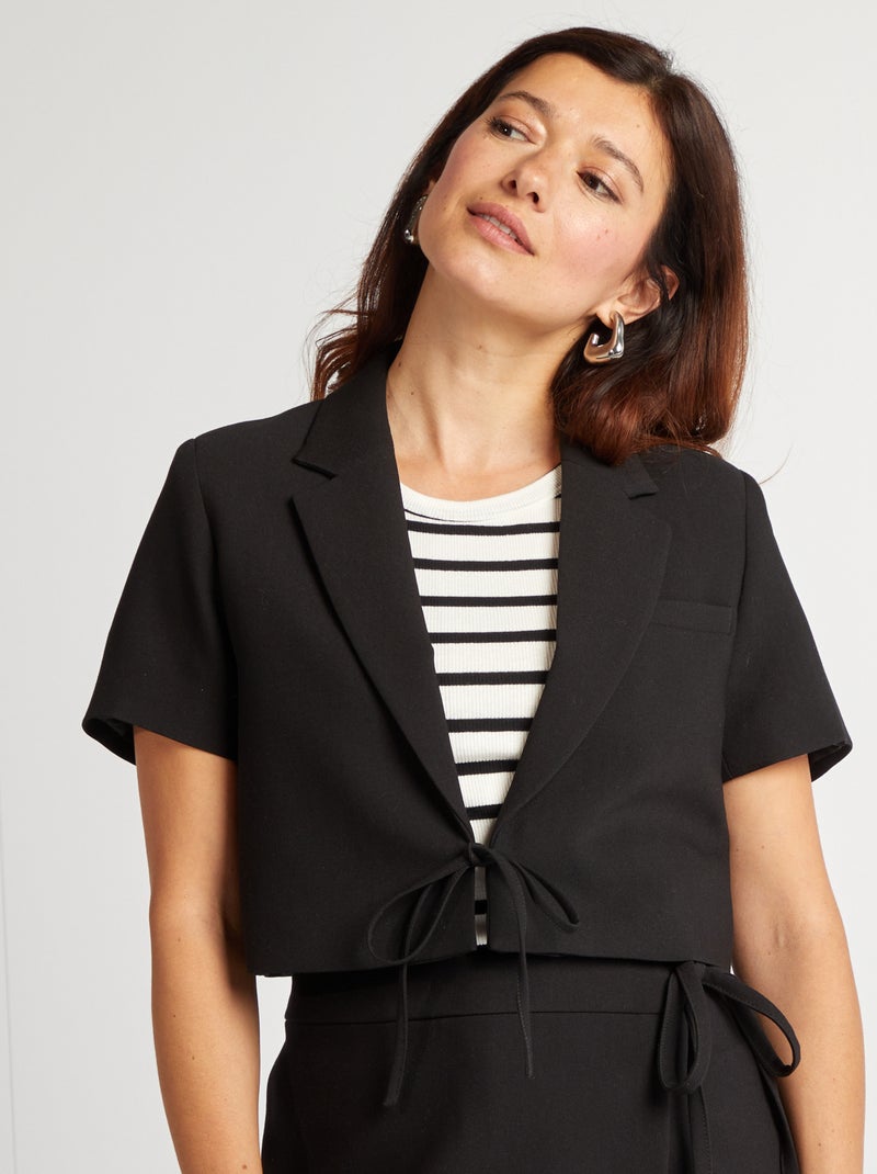 Casaco curto Preto - Kiabi