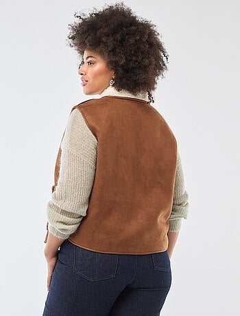 Casaco curto reversível sem mangas