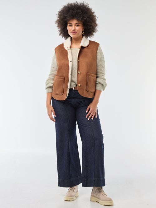 Casaco curto reversível sem mangas - Kiabi