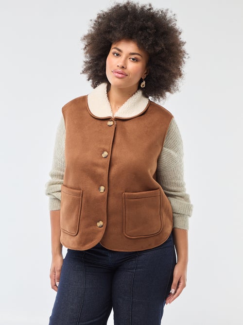 Casaco curto reversível sem mangas - Kiabi