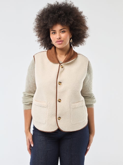 Casaco curto reversível sem mangas - Kiabi