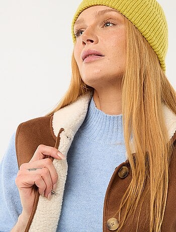 Casaco Curto Sherpa Sem Mangas