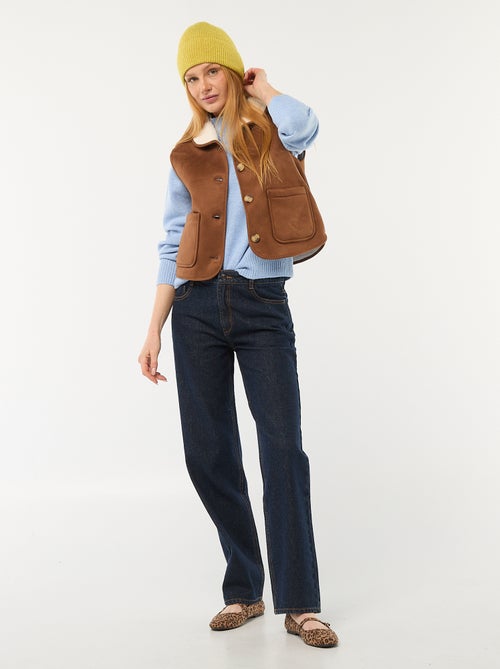 Casaco Curto Sherpa Sem Mangas - Kiabi