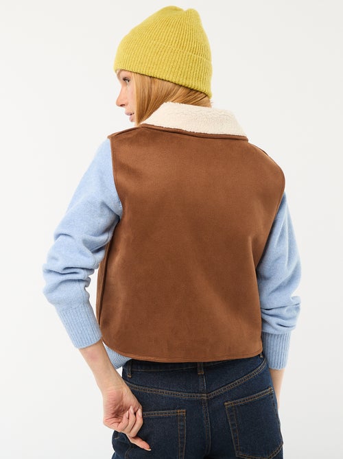 Casaco Curto Sherpa Sem Mangas - Kiabi