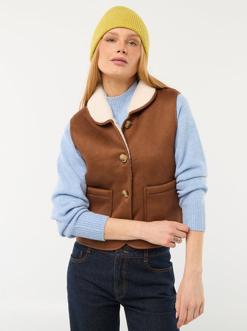 Casaco Curto Sherpa Sem Mangas - Kiabi