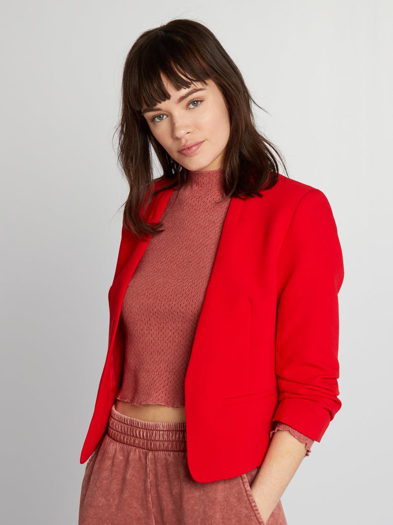 Casaco curto tipo blazer VERMELHO - Kiabi