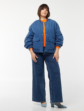 Casaco de algodão acolchoado com ondas verticais