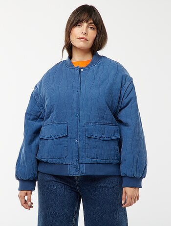 Casaco de algodão acolchoado com ondas verticais