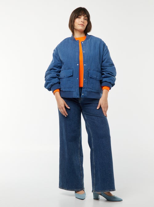 Casaco de algodão acolchoado com ondas verticais - Kiabi