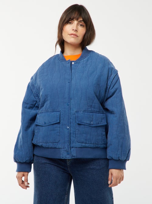 Casaco de algodão acolchoado com ondas verticais - Kiabi