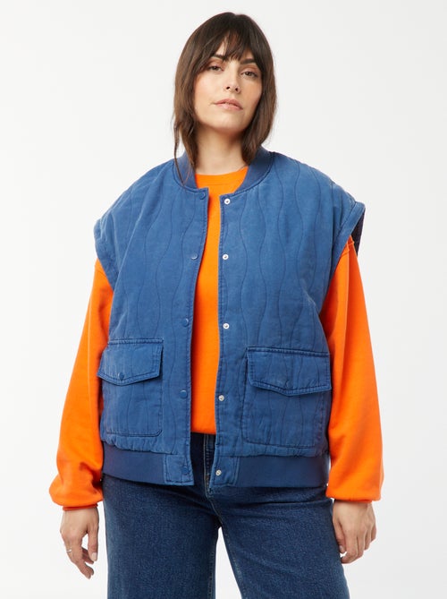 Casaco de algodão acolchoado com ondas verticais - Kiabi