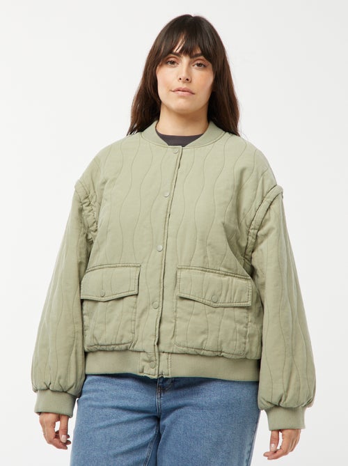 Casaco de algodão acolchoado com ondas verticais - Kiabi