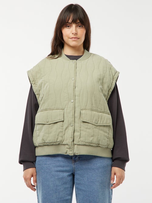 Casaco de algodão acolchoado com ondas verticais - Kiabi