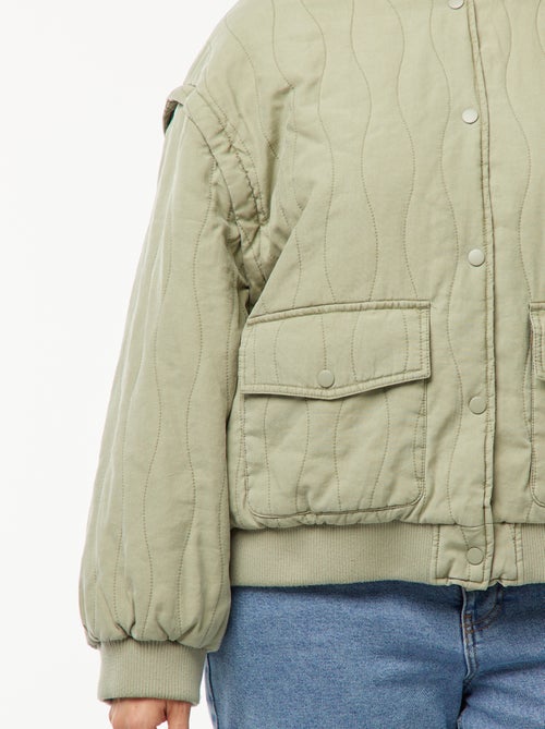 Casaco de algodão acolchoado com ondas verticais - Kiabi