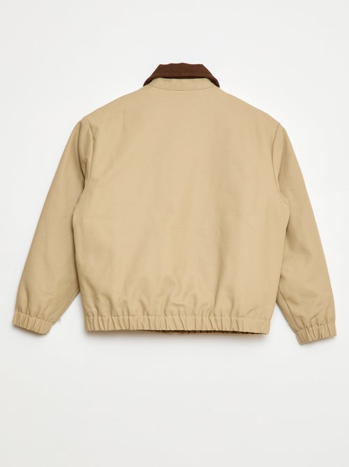 Casaco de algodão com gola canelada - Kiabi