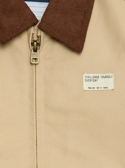 Casaco de algodão com gola canelada - Kiabi