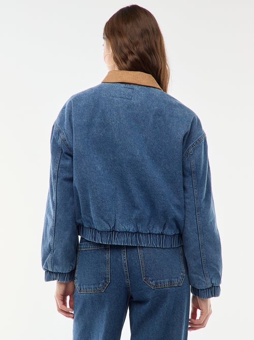 Casaco de algodão com gola de veludo cotelê - Kiabi