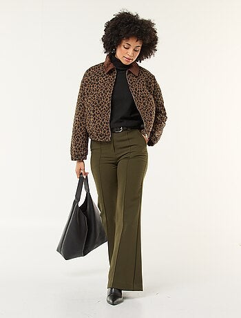 Casaco de algodão com gola de veludo cotelê