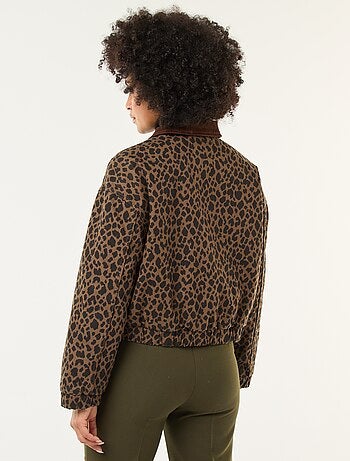 Casaco de algodão com gola de veludo cotelê