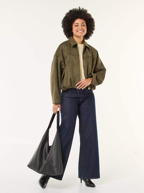 Casaco de camurça sintética liso - Kiabi