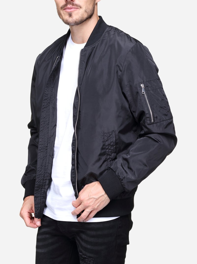 Casaco de cetim liso - Frilivin Preto - Kiabi