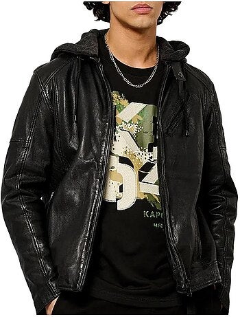 Casaco de Couro Preto Masculino Kaporal Kp Luine