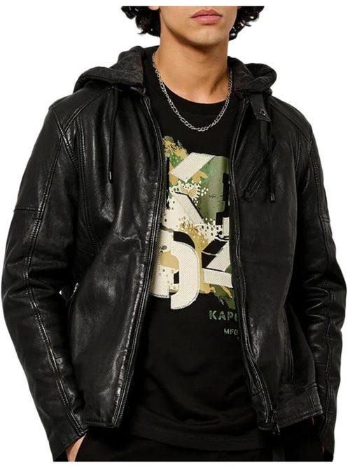 Casaco de Couro Preto Masculino Kaporal Kp Luine - Kiabi Casaco de Couro Preto Masculino Kaporal Kp Luine - Kiabi