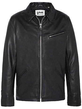 Casaco de Couro Preto Masculino Schott LC9521D