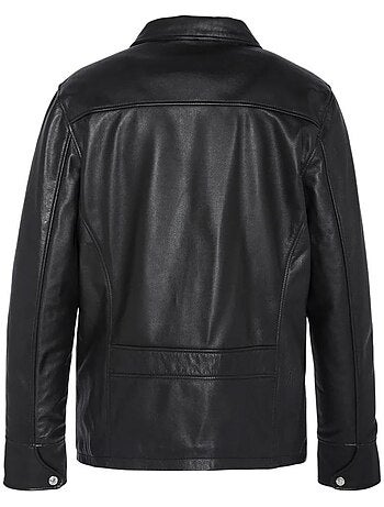 Casaco de Couro Preto Masculino Schott LC9521D