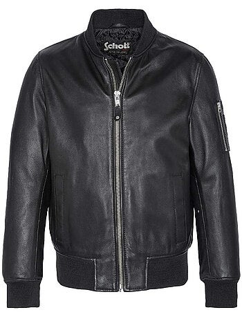 Casaco de Couro Preto para Homem Schott LCBOMB