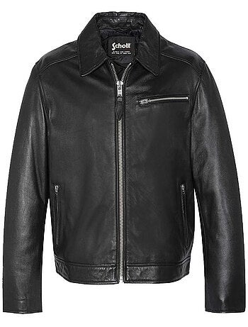 Casaco de Couro Preto para Homem Schott