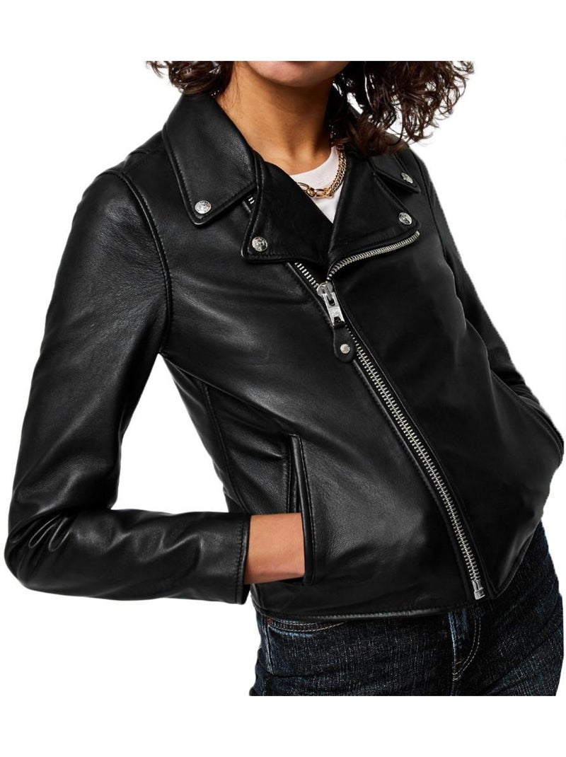 Casaco de Couro Preto para Mulher Schott Lcw8615 Preto - Kiabi