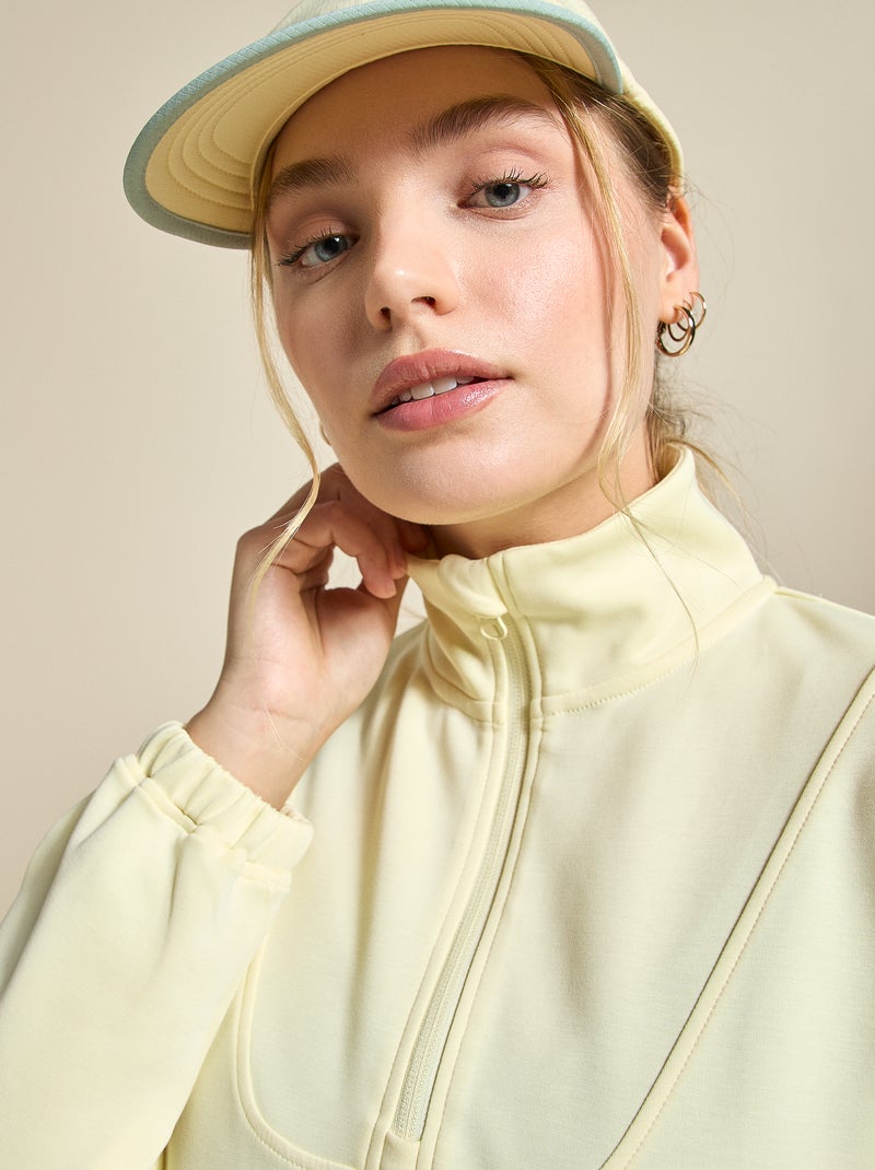 Casaco de desporto gola alta com fecho - (ekstract) Amarelo - Kiabi