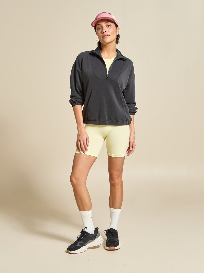 Casaco de desporto gola alta com fecho - (ekstract) Preto - Kiabi